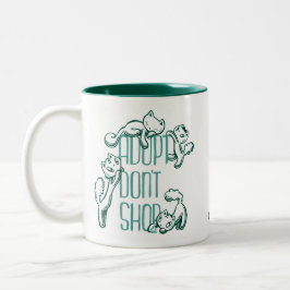 Alle katten: Niet winkelen, adopteren Tweekleurige Koffiemok