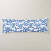 Alle Katten patroon.w.bx4 L Blauw BG Lichaamskussen (Achterkant)