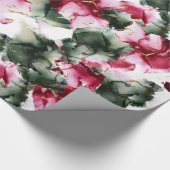 Alle keren Abstracte Crimson en Sage Green Water Cadeaupapier (Hoek)