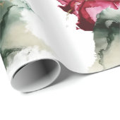 Alle keren Abstracte Crimson en Sage Green Water Cadeaupapier (Rol Hoek)