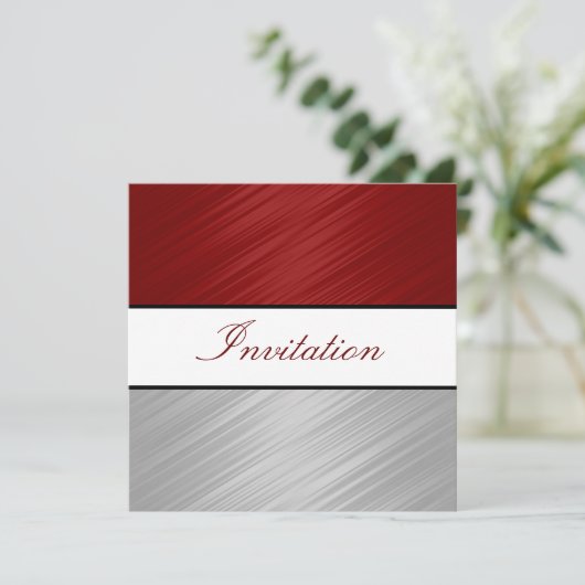 Alle keren donkere rode zilverstrips kaart (Staand voorkant)