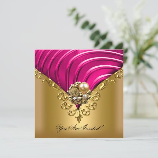 Alle keren Elegant Roze Gold Kaart (Staand voorkant)
