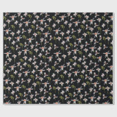 Alle keren getekende dagen zwarte achtergrond cadeaupapier (Vlak)