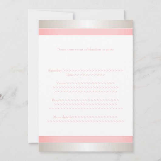 Alle keren Pastel Roze Silver White Kaart (Achterkant)