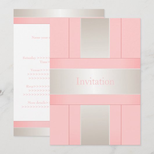 Alle keren Pastel Roze Silver White Kaart (Voorkant / Achterkant)