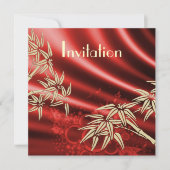 Alle keren Zijde Rode Bamboe Uitnodiging (Voorkant)