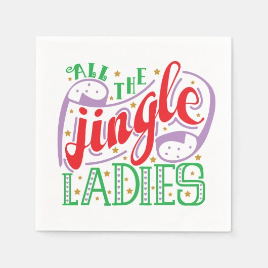 Alle kerst van de Jingle-dames | Napkin Servet (Voorkant)