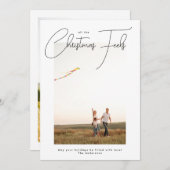 Alle kerst voelt trendy script foto Lijst Feestdagenkaart (Voorkant / Achterkant)