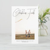 Alle kerst voelt trendy script foto Lijst Feestdagenkaart (Staand voorkant)