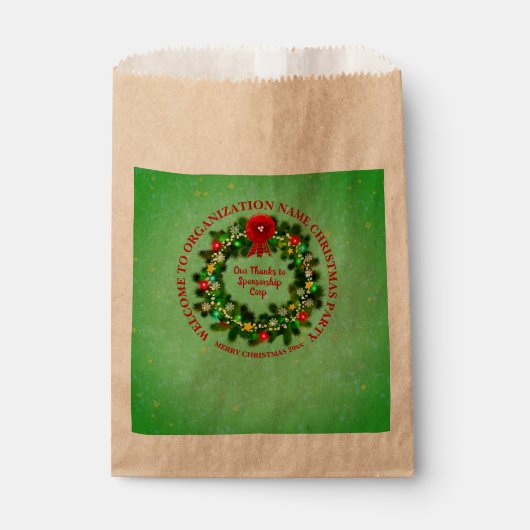 Alle kerstfeestdagen voor tekstorganisaties wijzig bedankzakje (Voorkant)