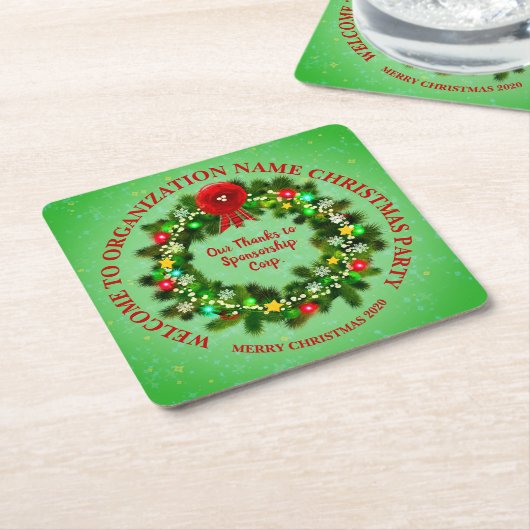 ALLE kerstfeestdagen voor tekstorganisaties wijzig Kartonnen Onderzetters (Schuin)