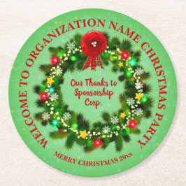 ALLE kerstfeestronde voor tekstorganisaties wijzig Ronde Kartonnen Onderzetter