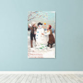 Alle kerstfeestvreugde canvas afdruk (Insitu (Houten vloer))