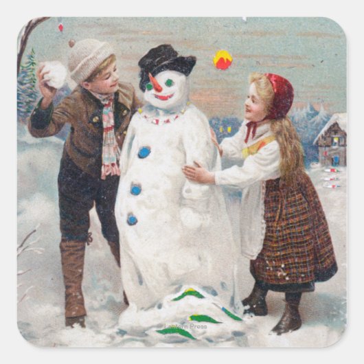 Alle kerstfeestvreugde vierkante sticker (Voorkant)