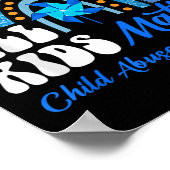 Alle Kinder- Pinwheel Blue Rainbow Kindermishandel Poster (Hoek)