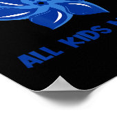 Alle Kinder Probleem Kindermisbruik Bewustzijn Pin Poster (Hoek)