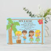 Alle Kinder uitnodiging tot geboorte Luau (Staand voorkant)