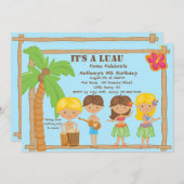Alle Kinder uitnodiging tot geboorte Luau (Voorkant / Achterkant)