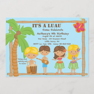 Alle Kinder uitnodiging tot geboorte Luau
