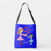 Alle kinderen hebben liefde nodig: Blauw Crossbody Tas (Achterkant)