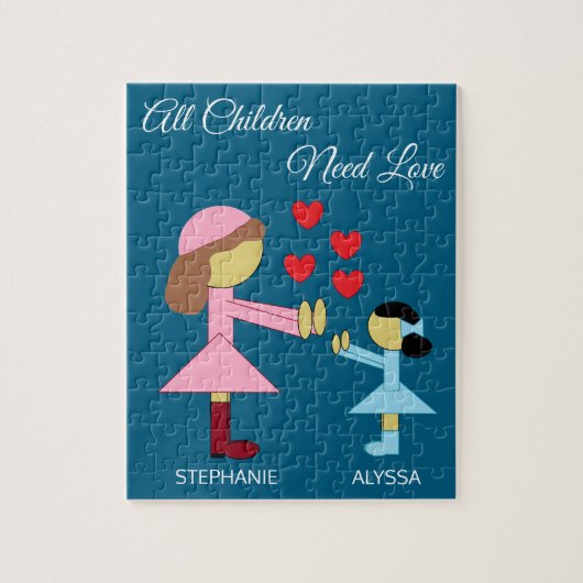 Alle kinderen hebben liefde nodig: Deep Zee Blue Legpuzzel (Verticaal)