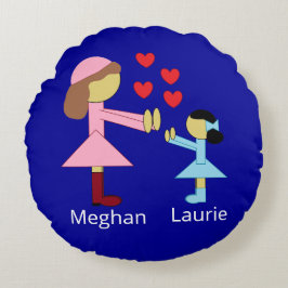 Alle kinderen hebben liefde nodig: donkerblauw rond kussen