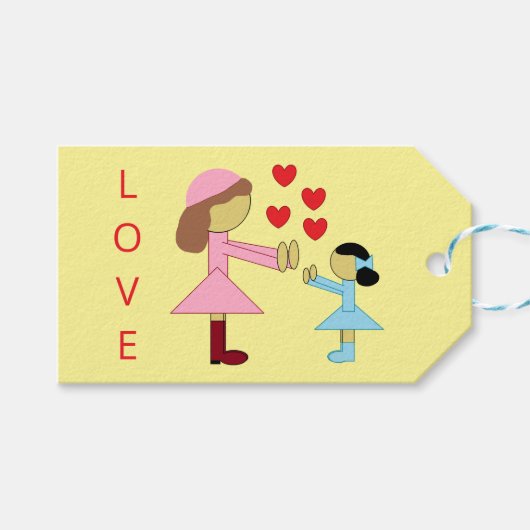 Alle kinderen hebben liefde nodig : Geel Cadeaulabel (Voorkant (Horizontaal))