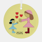 Alle kinderen hebben liefde nodig: Geel Glas Ornament (Achterkant)