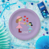 Alle kinderen hebben liefde nodig: lavendel papieren bordje (Feest)