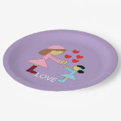 Alle kinderen hebben liefde nodig: lavendel papieren bordje (Gekanteld)