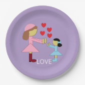 Alle kinderen hebben liefde nodig: lavendel papieren bordje (Voorkant)