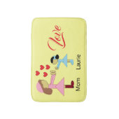 Alle kinderen hebben liefde nodig: lichtgeel badmat (Voorkant Verticaal)