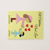 Alle kinderen hebben liefde nodig: lichtgeel legpuzzel (Horizontaal)