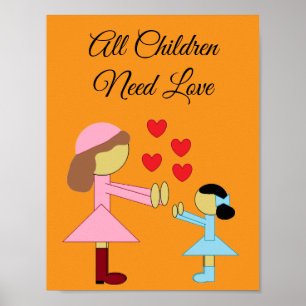 Alle kinderen hebben liefde nodig: Oranje Poster