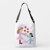 Alle kinderen hebben liefde nodig: wit crossbody tas (Achterkant)