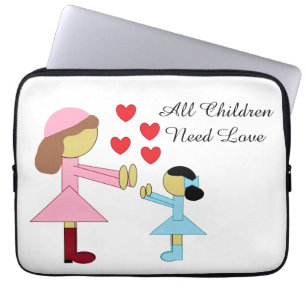 Alle kinderen hebben liefde nodig: Wit Laptop Sleeve