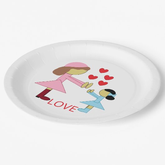 Alle kinderen hebben liefde nodig: wit papieren bordje (Gekanteld)