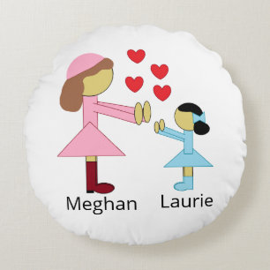 Alle kinderen hebben liefde nodig: wit rond kussen