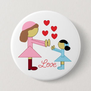 Alle kinderen hebben liefde nodig: wit ronde button 7,6 cm