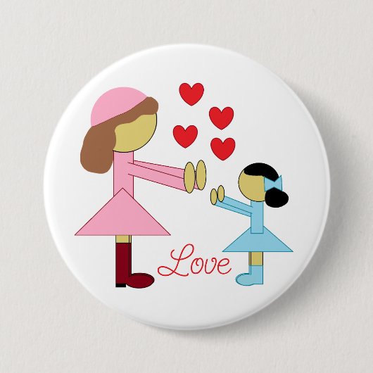 Alle kinderen hebben liefde nodig: wit ronde button 7,6 cm (Voorkant)