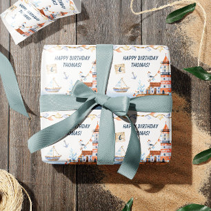 Alle kinderen in de Waterverf aan boord van de oce Cadeaupapier