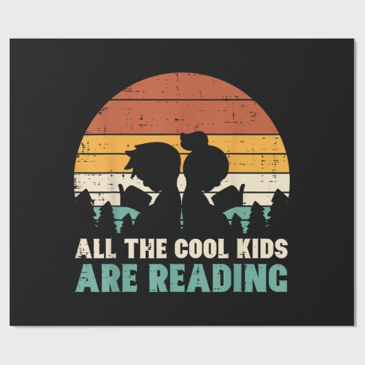 Alle Kinderen lezen Retro lezen Boeken Lover Boys  Cadeaupapier (Vlak)