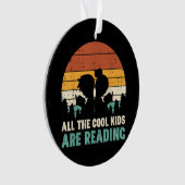 Alle Kinderen lezen Retro lezen Boeken Lover Boys  Ornament (voorkant)