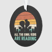 Alle Kinderen lezen Retro lezen Boeken Lover Boys  Ornament (voorkant)