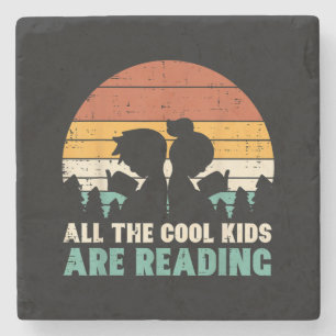 Alle Kinderen lezen Retro lezen Boeken Lover Boys  Stenen Onderzetter