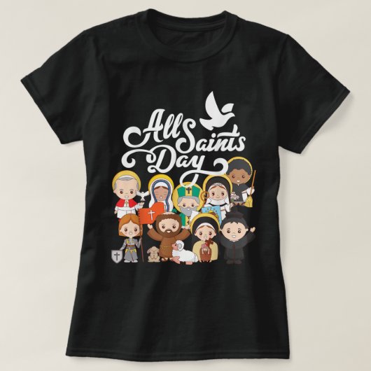 Alle Kinderen van de Dag van de Zagen Katholiek St T-shirt (Design voorkant)