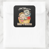 Alle Kittens zijn antifascistisch Vierkante Sticker (Tas)