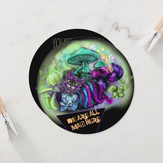 Alle kleine kat-uitnodigingen kaart (Voorkant / Achterkant in situ)