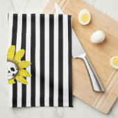 ALLE KLEUR STRIPEN! Skull Sunflower Tea Towel Theedoek (Quarter Fold)