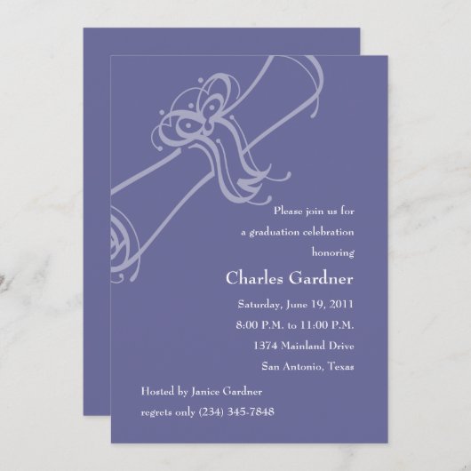 Alle kleuren Afstuderen Diploma Kaart (Voorkant / Achterkant)